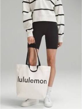 Lululemon Double Handle Canvas Tote Bag